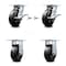 Service Caster 6 Inch Rubber on Steel Caster Brakes/Swivel Locks and 2 Rigid SCC, 2PK SCC-35S620-RSB-SLB-BSL-2-R-2 - alternate 1